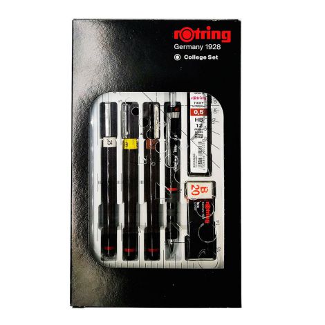 Zestaw rOtring Isograph College Set, Ołówek + Grafit + Gumka + Końcówka do cyrkla - 2